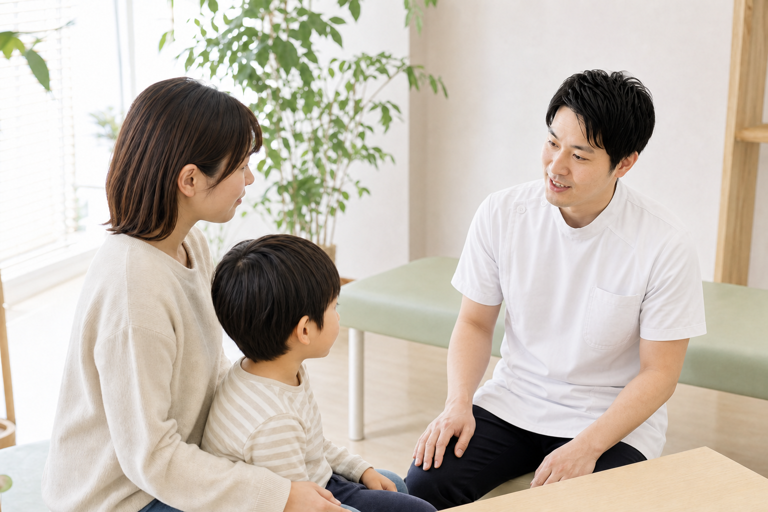 親御さまのお話を伺う様子